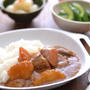ダブルカレーの晩ごはん。
