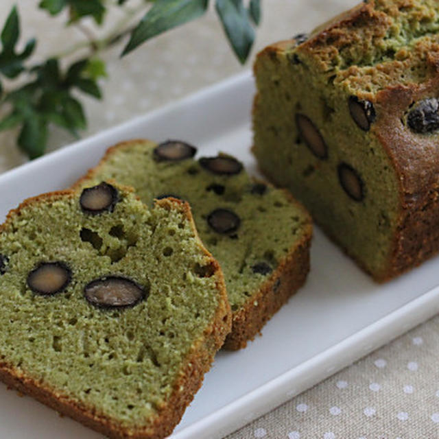 おせちの残りで♪美味！抹茶と黒豆のケーキ