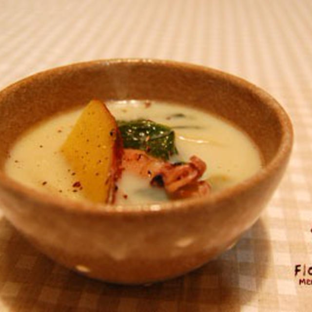 11.09.26　Recipe!　さつまいもと小松菜のソイスープ。
