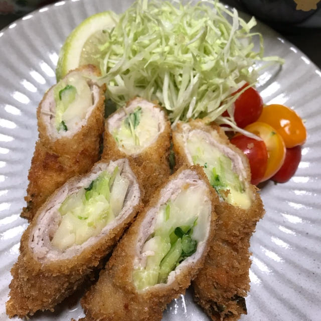 豚肉のセロリ&チーズ巻きフライ
