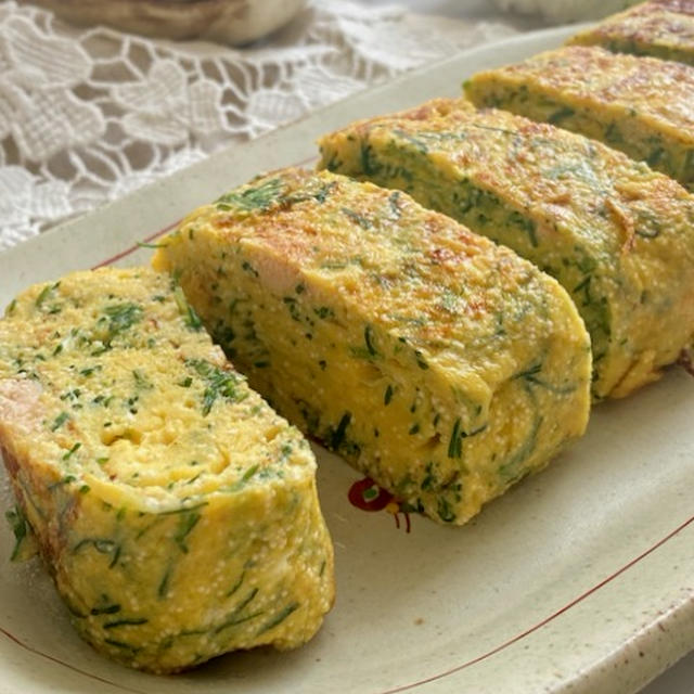 お弁当にもおすすめ！おかひじきと明太子の卵焼き