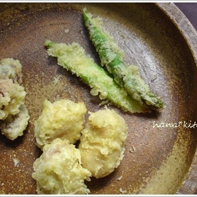 煮物の残りを天ぷらに♪こっそり練習＾＾。