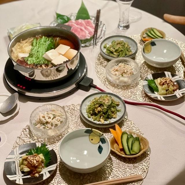 夏のお鍋の夜ごはん　久々にぼくちんが来た♪