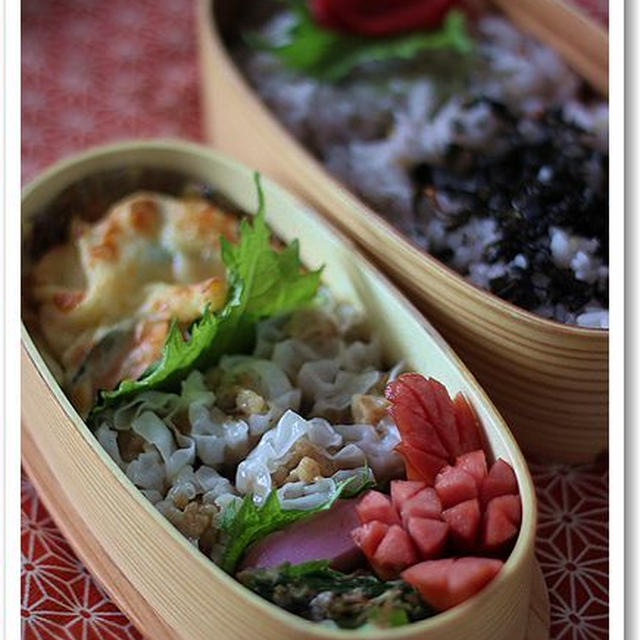 肉しゅうまいとシーフードグラタンのお弁当＊扇風機を使って冷やす