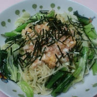 ゆで卵とたらこのパスタサラダ