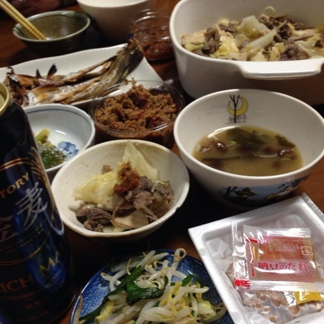 馬肉鍋＆ハタハタ焼き魚～日曜日夜ご飯♪