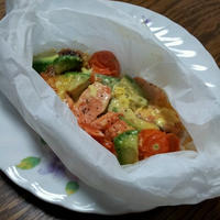 クックパーでサーモンのハニマヨ蒸し