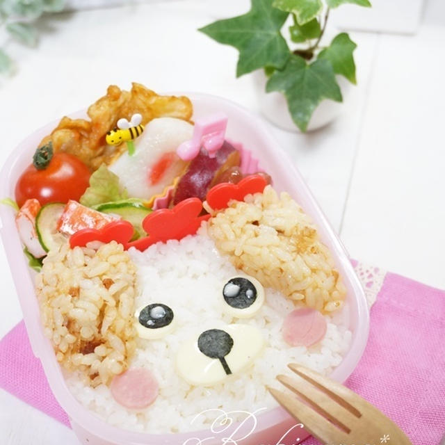 【キャラ弁★簡単可愛いワンちゃんのお弁当（母弁）】