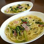 小松菜とベーコンのあっさりパスタ♪