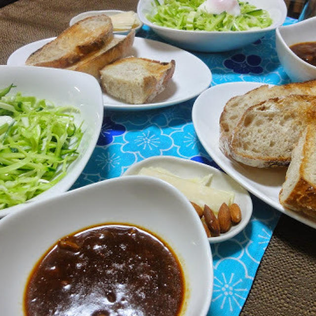 手抜き♪　レトルトカレーを使って晩ごはん＆豚肉の塩つけ麺。