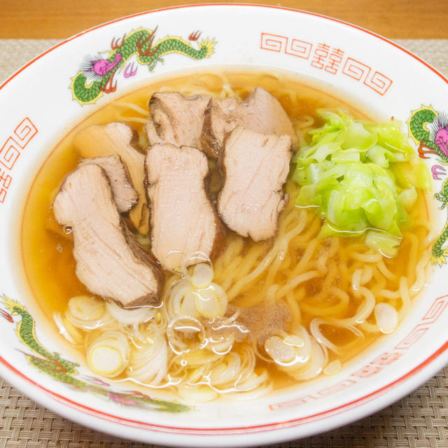 シャトルシェフでつくった煮豚の醤油ラーメン