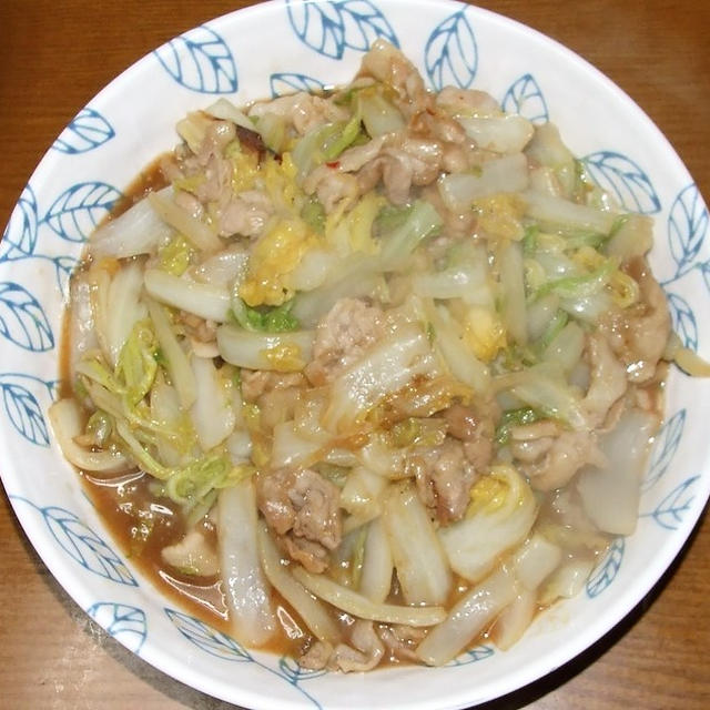 塩もみ白菜の豚バラ炒め＆蒸しビーフン