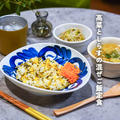 高菜としらすの混ぜご飯定食と、今日のおべんとう