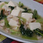 うまピリ辛～♪　小松菜とベーコンの塩麻婆豆腐