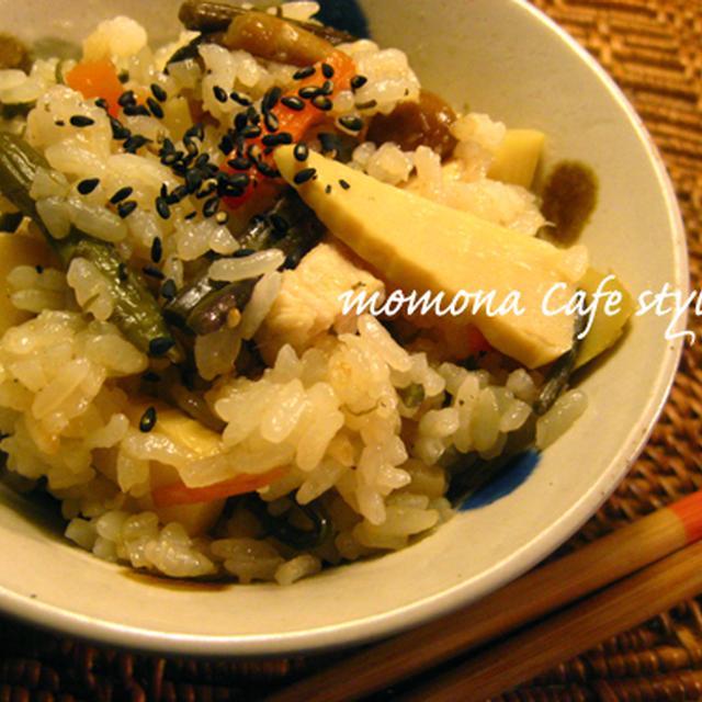 山菜たっぷり炊き込みご飯＊・。・＊