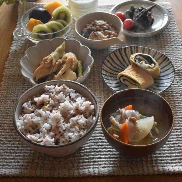 朝ごはんと練習後のお弁当✳︎大きく逞しくなったからちっちゃくなったもの。