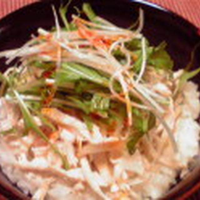 蒸し鶏の塩生姜丼