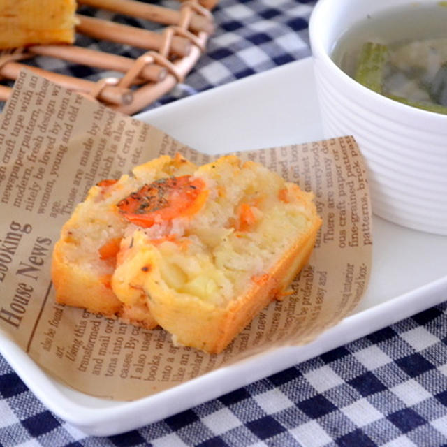 バジルとトマトの米粉ケークサレ*【こそだて】に掲載して頂きました♪