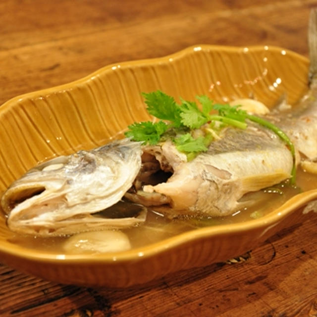 イシモチのレンジ蒸し　〜夏ミカン果汁のベトナム風のたれ〜