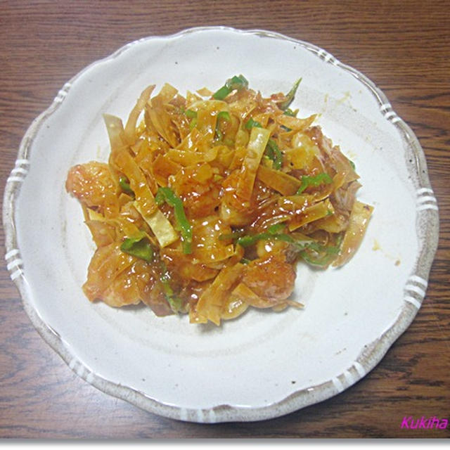 エビのチリソース　( らっきょう入り)