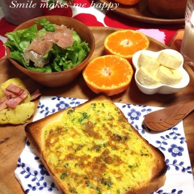 なんとか作った朝ごはん