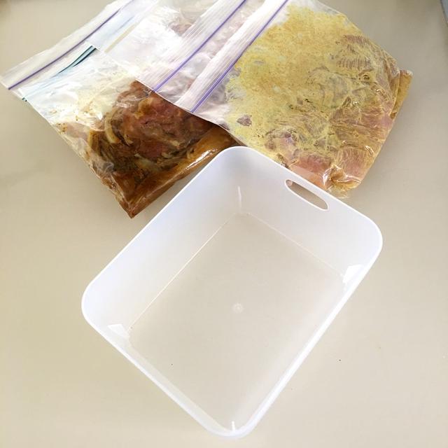 100均アイテムで下味漬け込み肉も分かりやすく保存☆