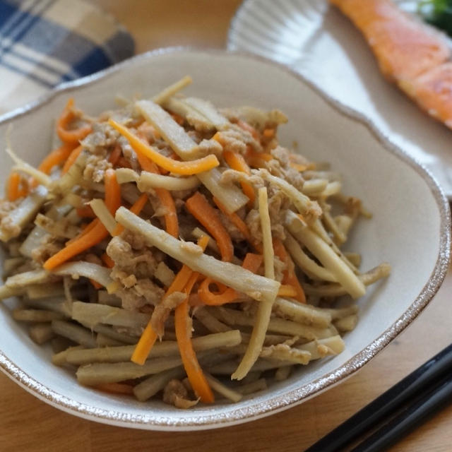 お弁当にもオススメ！ツナ缶きんぴらごぼう-簡単✻時短✻節約✻作り置き