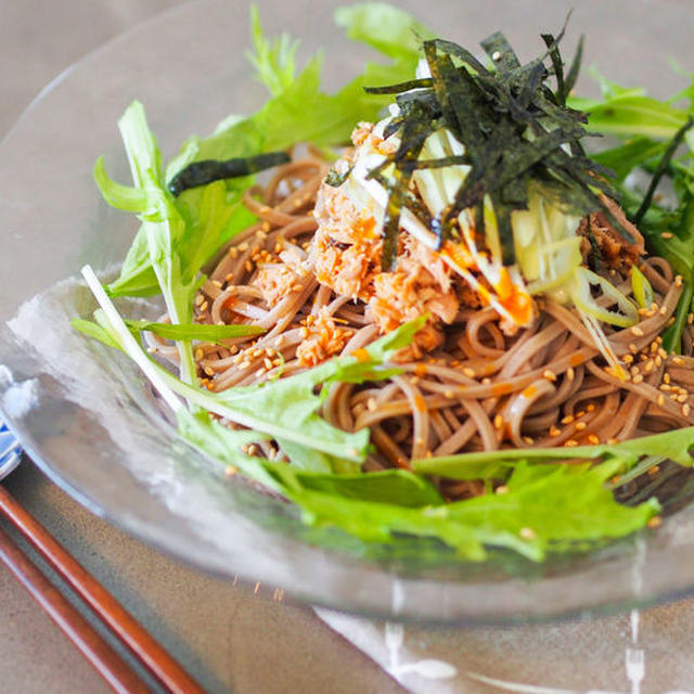 ツナ缶で簡単☆最強ピリ辛ぶっかけ蕎麦