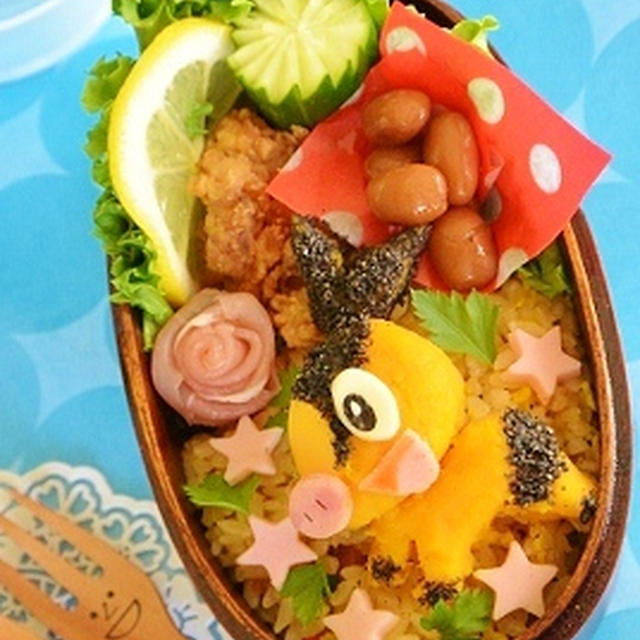 ポケモン☆ポカブのせチャーハン弁当♪＆サンマかば焼き丼と副菜3種