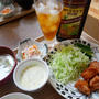 水割りラムとチキン南蛮の晩ごはん