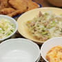 節約とんかつ・ツナと白菜のさっと煮・小松菜と豚のピリ辛味噌鍋