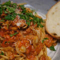 野菜の旨みでぐ～んと美味しい”牡蠣とベビー帆立のトマトソースのスパゲッティー”