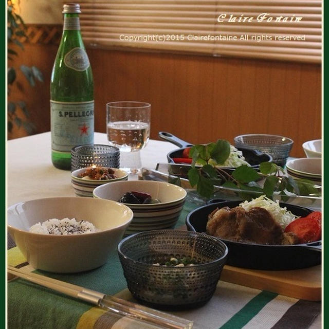 鉄板生姜焼き定食♪和定食を北欧食器で