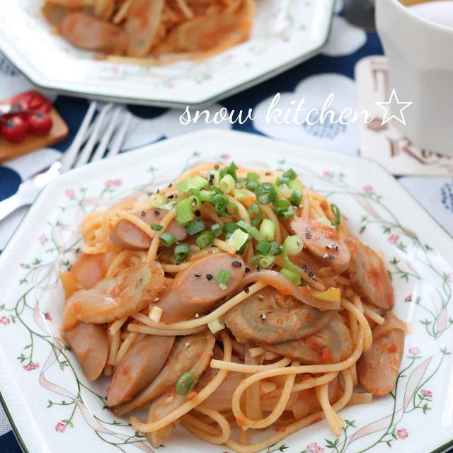 ごぼうとウインナーのトマトソーススパゲティ☆ ＆クックパッド話題入り♪