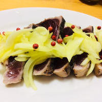 ＊スパイスレシピ＊にんにく風味のかつおのたたき