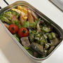 オクラのねばねば炒め弁当！イメージと色合いで、失敗！