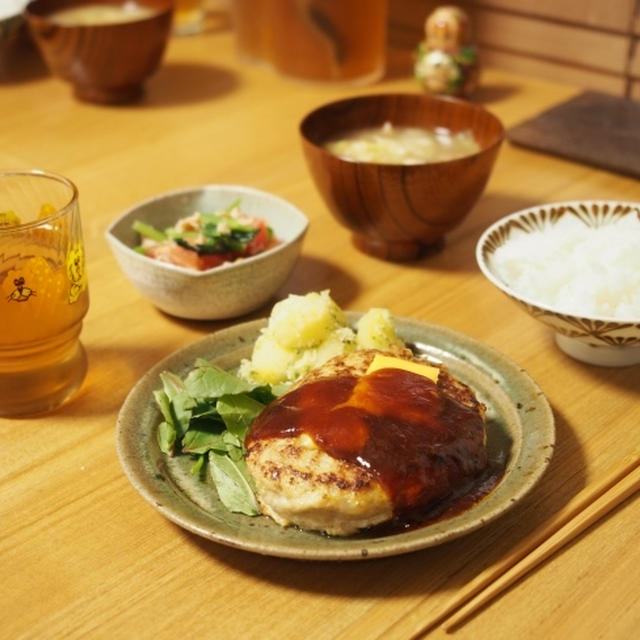 チーズインチーズオンハンバーグごはん
