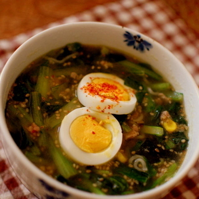 あらびきペパーでぽかぽか♪ピリ辛担々麺風インスタントラーメン♪