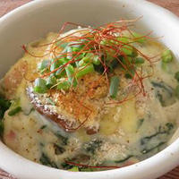 ベーコンと小松菜クリームのうどんグラタン♪