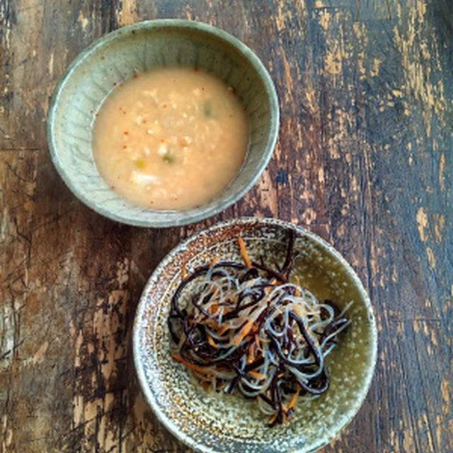 雲南豆腐風スープとひじき春雨