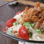 『肉』カリカリ鶏皮deねばねばそうめん。