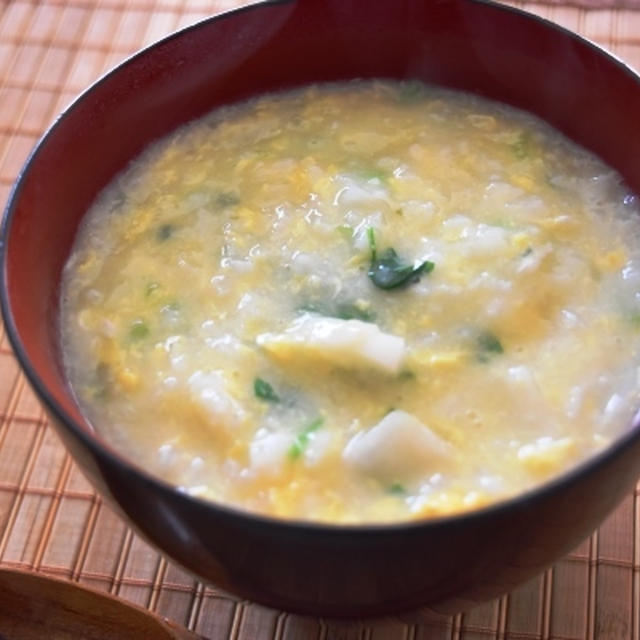 お米から炊く「七草粥の卵とじ」短時間で作れるおかゆのレシピ＆山陰旅行Part５