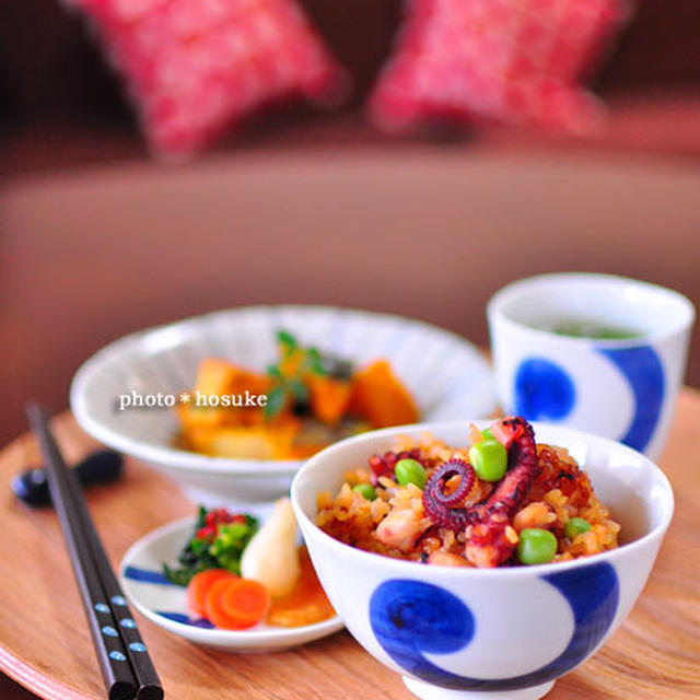 「蛸と新生姜の炊込みご飯」