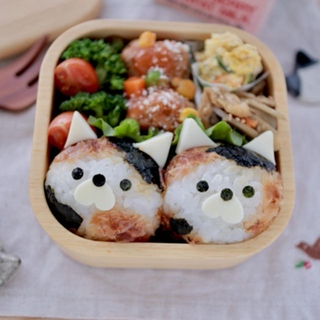 ベースはあざらしくん・ねこ＆うさぎ＆くまキャラ弁