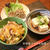 きのこ丼と湯豆腐、いりこのかき揚げの晩ごはん