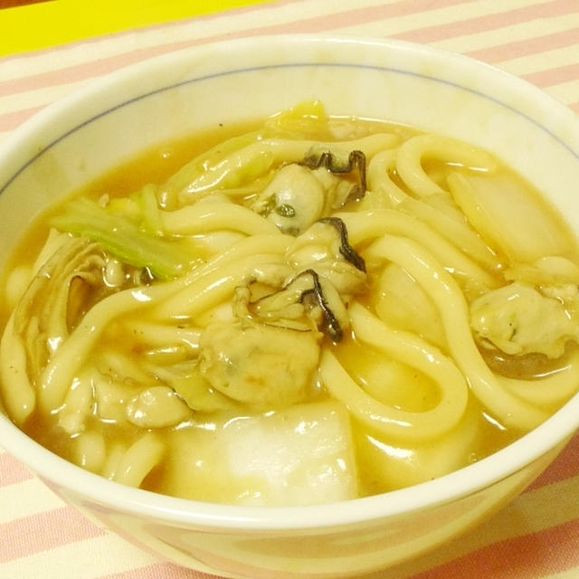 中華風白菜と牡蠣のうどん