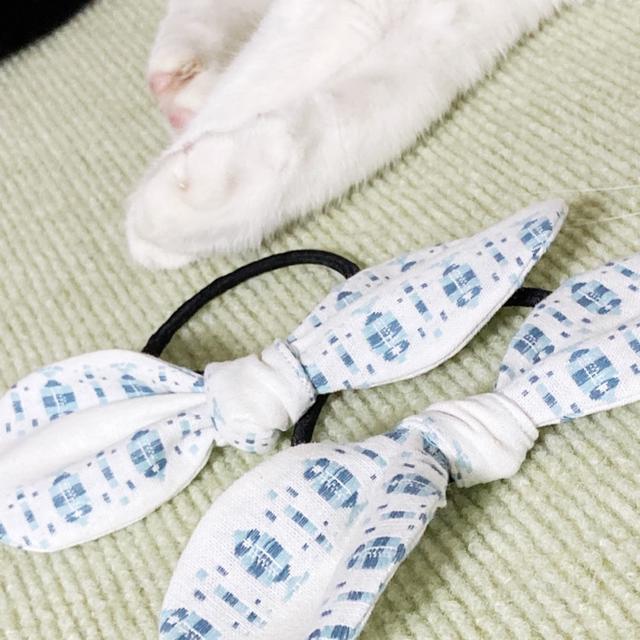 余りでリボンゴム作ったりして