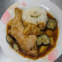 チキンカレー&桃ラッシー