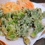 食卓に春が来た～♪タラの芽と蕗の薹の天ぷら☆　レシピはピーマンとナスのひき肉詰め