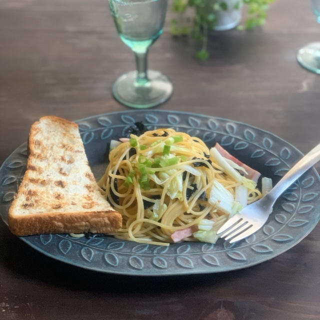 美味くて簡単！白菜と焼き海苔のパスタ　　